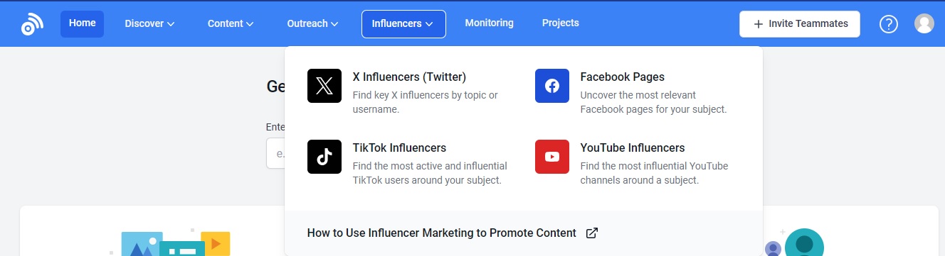 Find Influencers on BuzzSumo