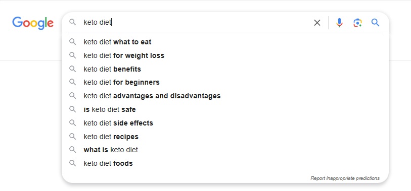 Google auto complete